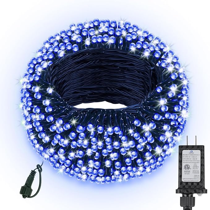 66ft 200 LED Christmas Tree Lights, End-to-End Plug 8 Modes Fairy Lights with Timer, Outdoor Indoor Xmas Light Christmas Tree, Patio, Garden, Party, Wedding, Holiday, Blue