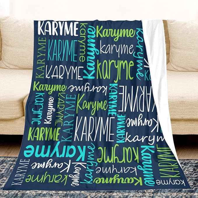 Personalized Name Blanket for Kids and Adult Customized Blanket for Boys Girls Baby Personalized Blanket and Throws Super Soft