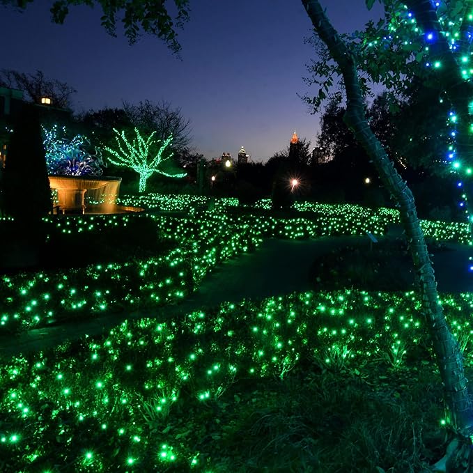 TW SHINE Green Christmas Lights, 200 LED 66FT Outdoor Christmas Lights Plug in with 8 Modes, Waterproof Green Wire St. Patrick's Day Light Outdoor, Indoor Xmas Decorations for Party Yard Room Decor