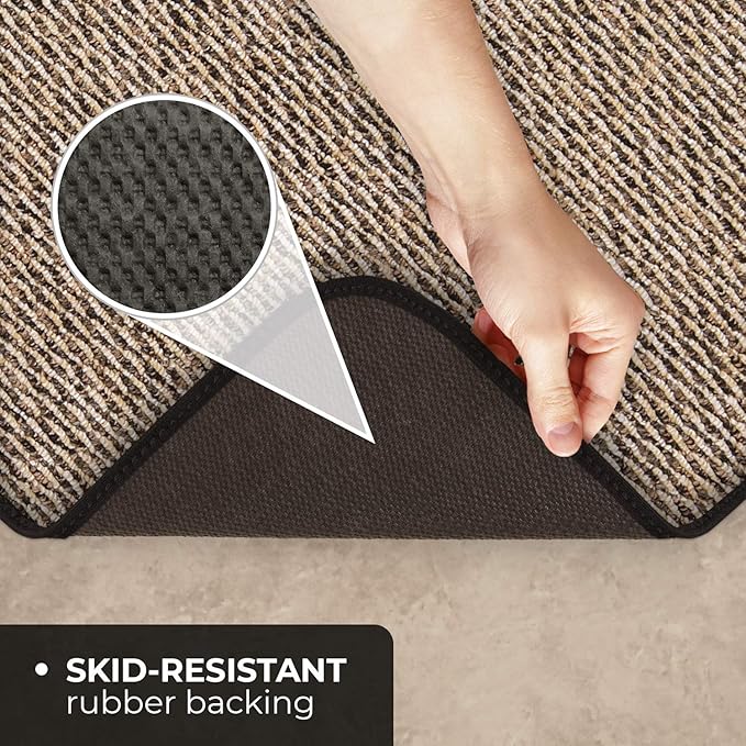 House, Home and More Skid-Resistant Carpet Runner - Black Ripple - 8 Feet X 48 Inches