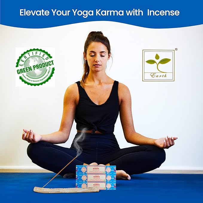 Satya Karma Incense Sticks, Satya Bng (Bangalore) Insenses 15gmx3 Pack with Raajsee Incense Holder Bundle, Satya Nagchampa Natural Incense