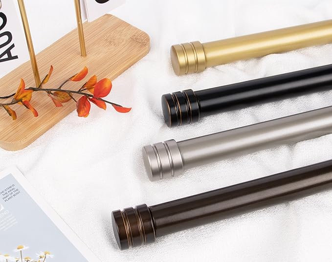 TONIAL1 Inch Double Curtain Rods 72 to 144 Inch (6 to 12 ft), Heavy Duty Decorative Drapery Rod for Windows 69 to 140 Inch (5.75 to 11.7 ft) with Classic Cap Finial, Black