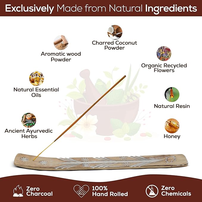 Satya Namaste Incense Sticks, Satya Bng (Bangalore) Insenses 15gmx3 Pack with Raajsee Incense Holder Bundle, Satya Nagchampa Natural Incense