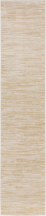 Nourison Home Essentials 10' Runner Ivory Gold Fabric Area Rug