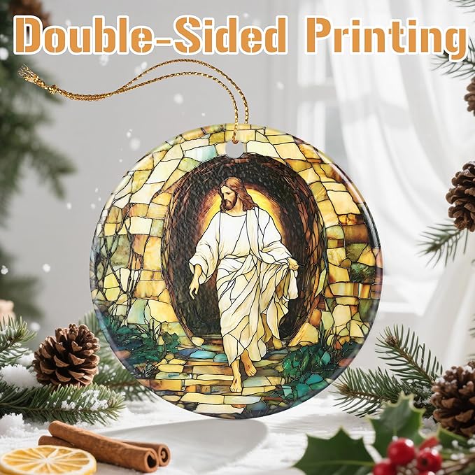 Christian Christmas Decorations, Christmas Tree Ornaments, Keepsake Ornaments, Holiday Decor, Christian Gift, Religious Gifts, Holiday or Xmas Gifts - He is Risen! The Resurrection of Jesus