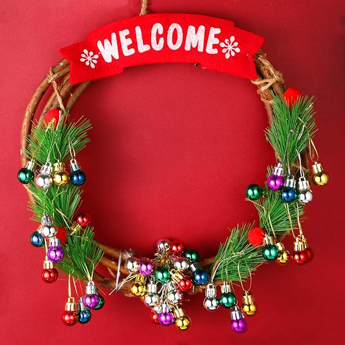 Boao 96 Pcs Christmas Mini Balls Ornaments Miniature Xmas Tree Ornaments Multicolour Shiny Small Hanging Decorations for Christmas Holiday Party Decor(1.57 Inch,Multicolor Balls)
