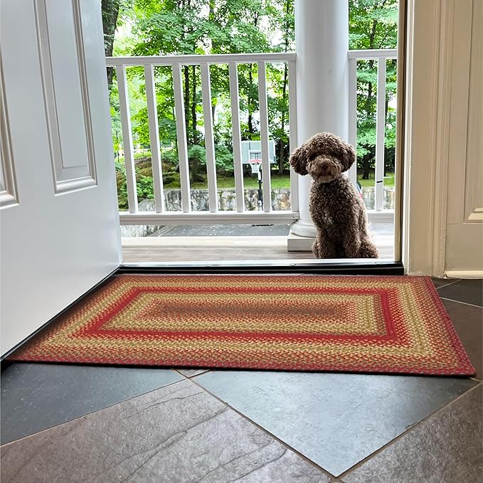 Cider Barn Braided Entryway Rug 2x3' - Also Ideal as Jute Braided Kitchen Rugs for Rustic Country Decor