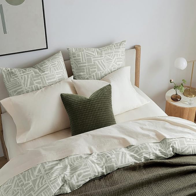 Topfinel OliveGreen Decorative Throw Pillow Covers 16x16 Inch Cute Boho Stripe Soft Corduroy Modern Farmhouse Spring Home Decor 4 Packs Pillow Covers for Sofa Living Room Couch Bed 40x40 cm