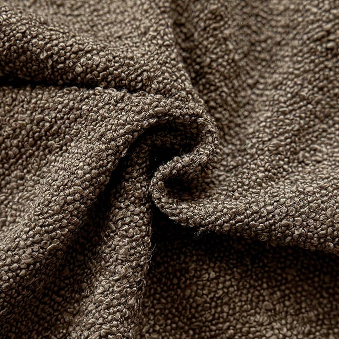 Foindtower Set of 2, Decorative Textured Boucle Throw Pillow Covers Accent Solid Pillow Cases Soft Cozy Couch Cushion Case for Chair Sofa Bedroom Living Room Home Decor 24x24 Inch Light Brown