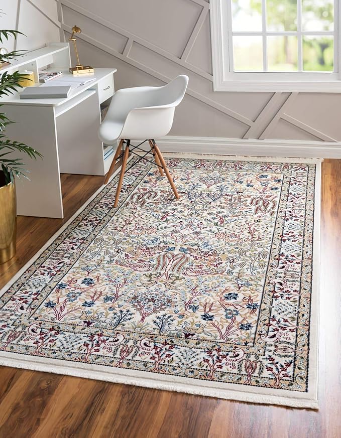 Unique Loom Narenj Collection Area Rug - Bristol (10' x 13' Rectangle, Ivory/ Beige)