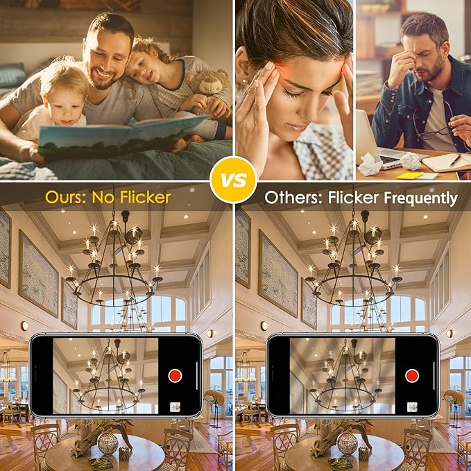 24-Pack Dimmable E12 LED Candelabra Bulbs 60W Equivalent, 2200K Soft Warm White, 600 Lumens B11 Candle Base 6W C35 LED Filament Vintage Light Bulbs, Amber Glass for Chandelier Ceiling Fan High CRI 90+