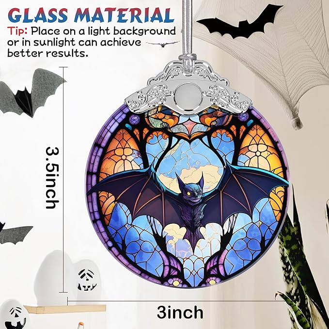 Christmas Ornament, Stained Glass Ornament, Christmas Decorations for Tree, Holiday Ornament, Unique Gift Idea - Evil Bat