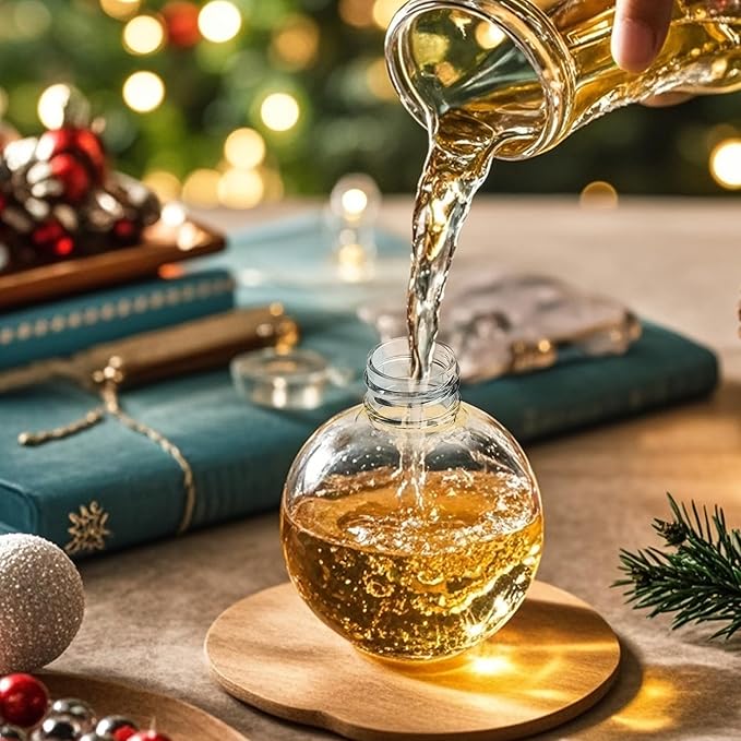 12 Pcs Clear Christmas Ornaments Balls, 5oz Fillable Plastic Christmas Ornament Balls for Christmas Tree Hanging Decoration & White Elephant Gifts