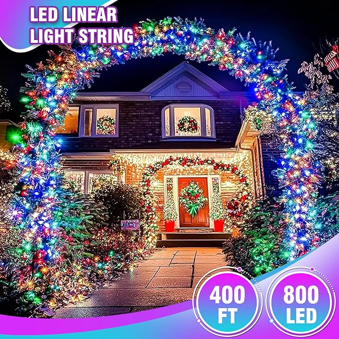 400FT Extra Long Multicolor String Lights, LED Waterproof Fairy Lights with Remote & Timer, Dimmable Seasonal Decorative Lighting for Christmas, Wedding, Party, Garden, Patio