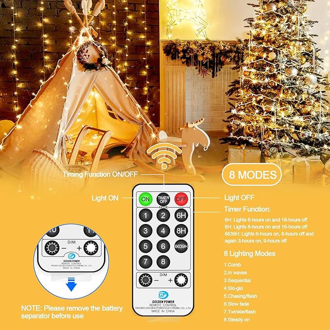 115 FT 350 LED Christmas Lights Fairy Lights 8 Modes & Timer Connectable Twinkle Plug in Outdoor Waterproof LED String Lights for Bedroom Xmas Tree Party Holiday Decorations(Warm White)