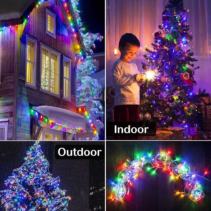 Christmas Lights Outdoor,800LED 330FT Color Changing String Lights,Warm White & Multocolor Lights 9 Modes Timer Waterproof for Indoor Outdoor Christmas Wedding Garden Yard Party Tree Decor