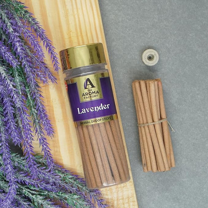 The Aroma Factory Dhoop batti .No Bamboo Herbal Dhoop Sticks with Incense Holder, 5 Bottle x 75g,with Jute Bag (Aromatherapy)