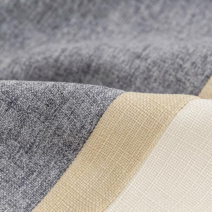 Yangest Patchwork Pillow Cover 20x20 Inch Luxury Cotton and Linen Cushion Cover Square Pillowcover for Couch Bedroom Living Room, Gray