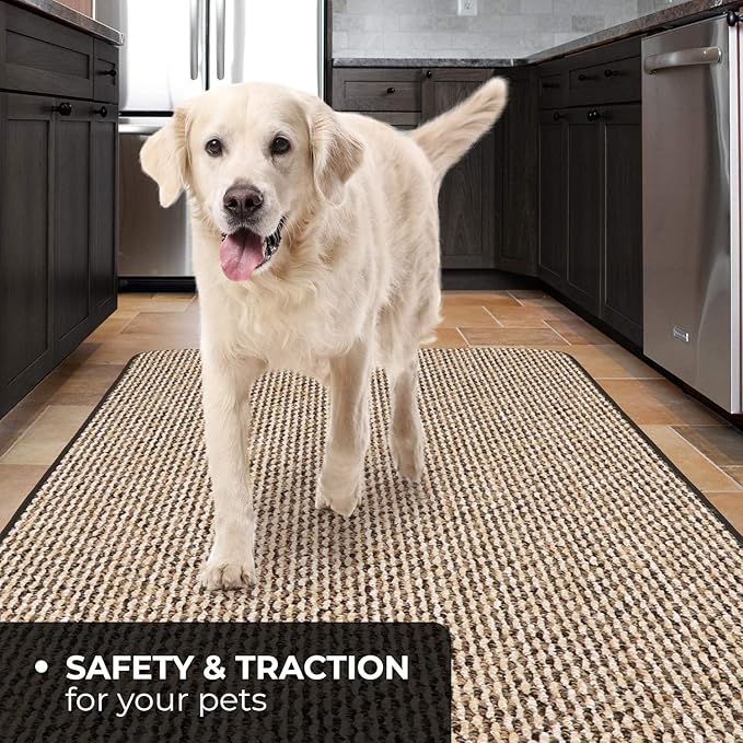 House, Home and More Skid-Resistant Carpet Runner - Black Ripple - 6 Feet X 27 Inches