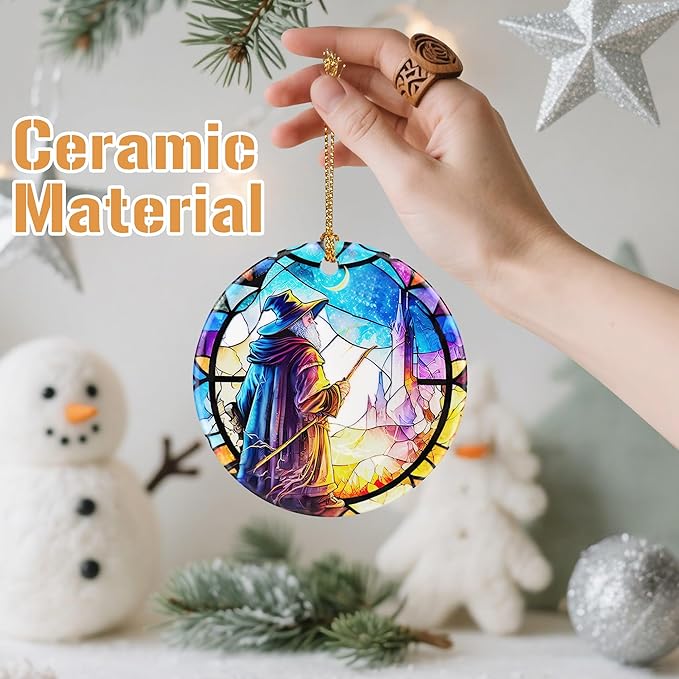 Wizard Christmas Decorations for Tree, Christmas Ornaments, Keepsake Ornaments, Holiday Decor, Xmas Gifts, Gift for Fantasy Lovers, Gifts for Friends or Family