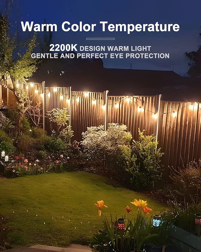 Lightdot LED Outdoor String Lights 300FT Patio Lights with 96 Shatterproof ST38 Vintage Edison Bulbs, Outside Hanging Light Waterproof for Porch, Deck, Garden, Backyard, Balcony, Dimmable- ETL Listed
