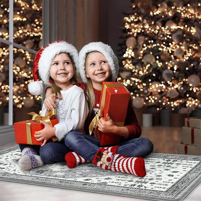 Collive Boho Kitchen Rugs and Mats 2PCS, Cushioned Anti Fatigue Kitchen Mats for Floor Waterproof Non Slip Comfort Foam Standing Mat for Kitchen,Office,Sink,Laundry,17x30+17x47