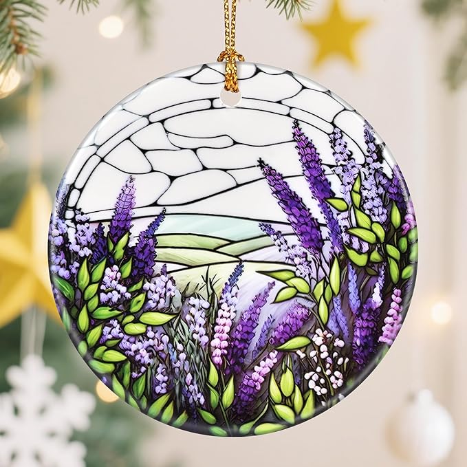 Lavender Christmas Tree Decorations, Christmas Ornaments, Keepsake Ornaments, Holiday Decor, Xmas Gifts, Gifts for Flower Lovers & Plant Lovers