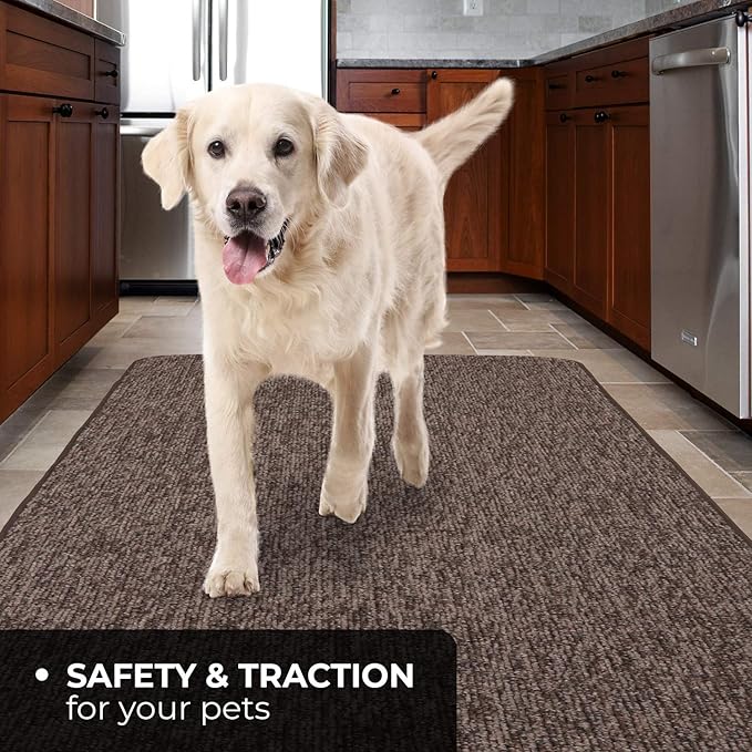 House, Home and More Skid-Resistant Carpet Runner - Pebble Gray - 8 Feet X 27 Inches