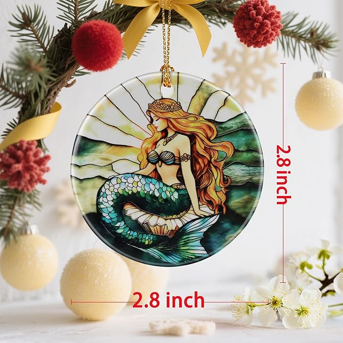 Enchanting Mermaid Christmas Ornaments: Christmas Tree Ornaments & Holiday Decor – Perfect Holiday Presents & Gift Ideas for Friends, Coworker, Family, Mermaid Lover, and Ocean Lover