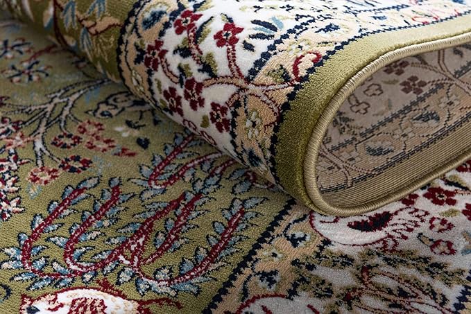 Unique Loom Narenj Collection Area Rug - Bristol (7' 10" x 10' Rectangle, Green/ Ivory)