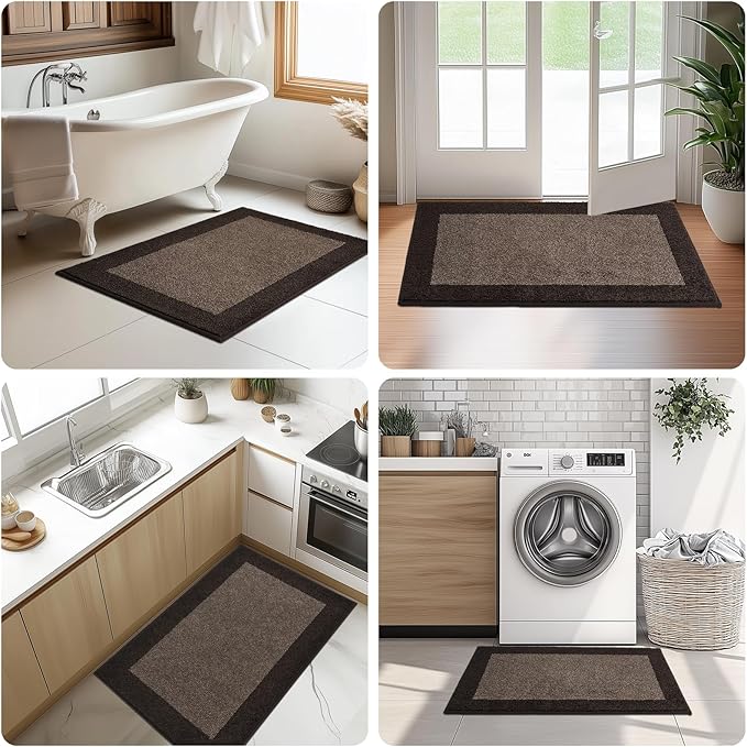 Machine Washable Kitchen Rug 32" x 72", Non Slip Indoor Door Rug, Absorbent Entrance Runner Rug for Bedroom, Hallway, Bathroom, Floor (Roll Packing)
