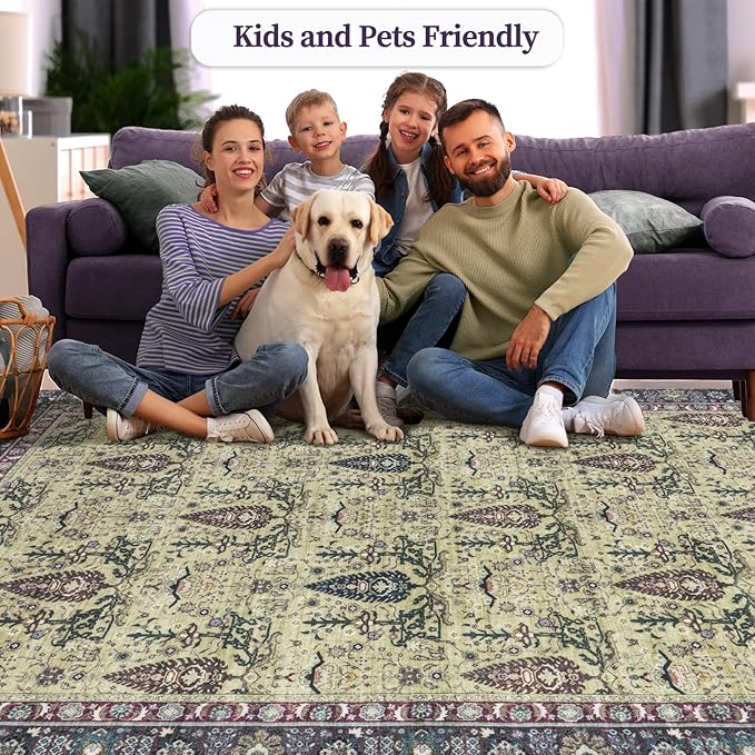 Tangsoo 2x3 Small Washable Entry Rug, Vintage Boho Purple Floral Rug for Entryway Bedroom Entrance, Non Slip Soft Low Pile Door Mat Throw Carpet for Kitchen Bathroom Foyer Decor