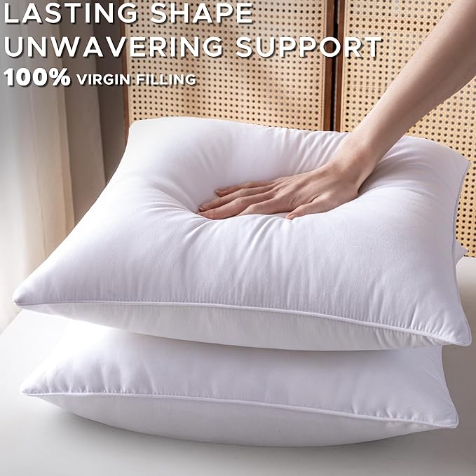 26 x 26 Pillow Inserts Set of 2 Down Alternative Throw Pillow Inserts Large Fluffy Decorative Pillow White Square Pillows Stuffing for Living Room Couch Bed Sofa Interior Cushions