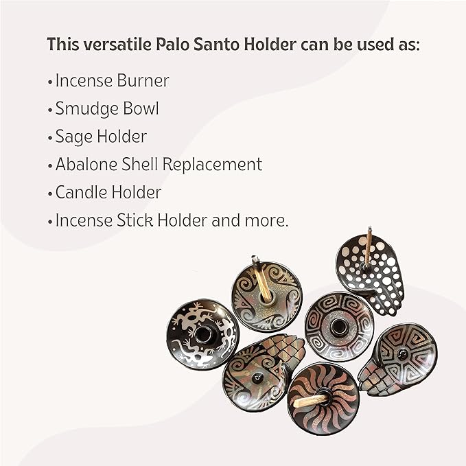 Luna Sundara Authentic Peru Pottery Palo Santo Stick Holder and Incense Holder with 5 Palo Santo Sticks Handmade Ceramic Smudge Bowl Sage Holder Blue Gift Set