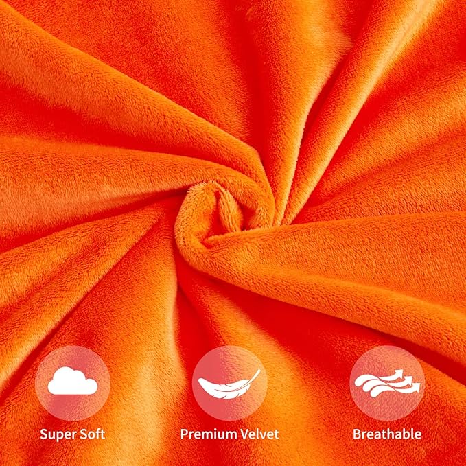 Velvet Throw Pillow Covers Orange Set of 2 20x20 Inch Pillow Covers, Soft Farmhouse Neutral Decorative Pillowcases for Couch Sofa Bed, Home Boho Decor, Modern Cushion Covers