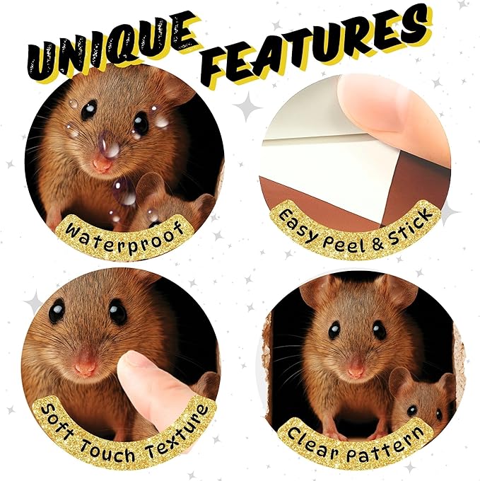 Christmas Mouse Hole Wall Sticker – Santa Mouse Delivering Gifts – Removable Holiday Wall Decal for Kids, Baseboards & Doors – MICESTERPIECE (Mom & Baby Mouse)