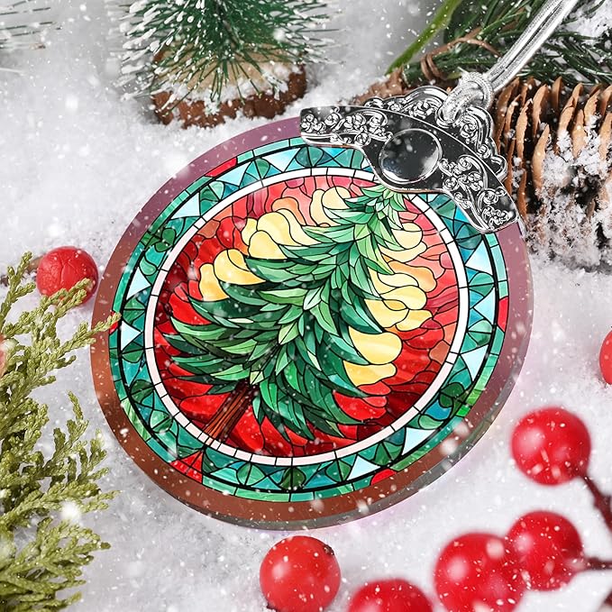 Christmas Tree Hanging Ornament - Tree Decorations & Suncatcher - Themed Gifts
