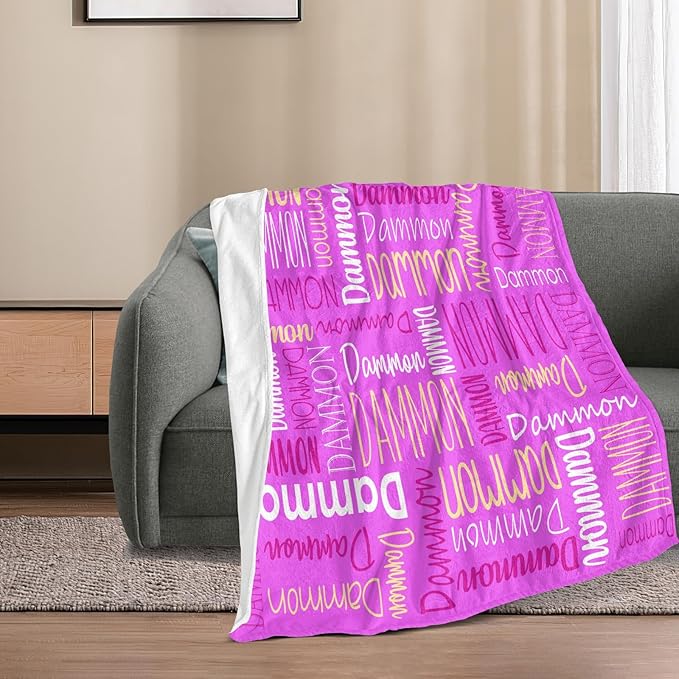 Personalized Name Blanket for Kids and Adult Customized Blanket for Boys Girls Baby Personalized Blanket and Throws Super Soft