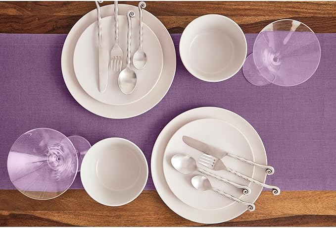 Solino Home Linen Table Runner 60 Inches - 100% Pure Linen Mulberry Table Runner 14 x 60 Inch Ideal for Dresser and Coffee Tables, Valentines, Spring, Easter - Diana Medium Weight