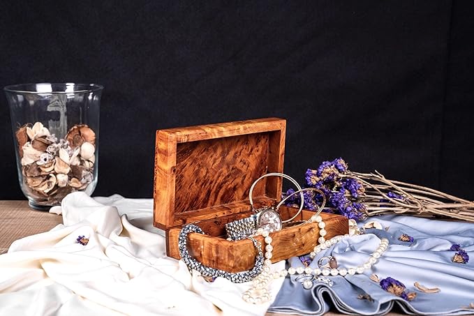 Hand Carved Wooden Multipurpose Keepsake Jewelry Decorative Art Box Storage Organizer (Large wood Box,Antique) (Medium)