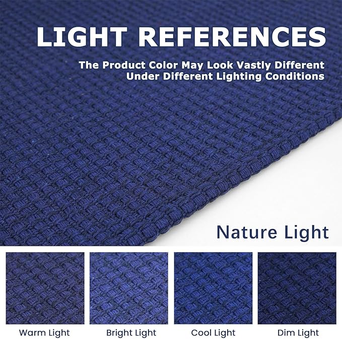 KOZYFLY Runners for Hallways 2x6 ft Washable Kitchen Runner Non Slip Rubber Backed Hall Runners Cotton Entryway Runner Rugs Floor Carpet for Indoor Backdoor Bedroom Kitchen, Royal Blue/Navy