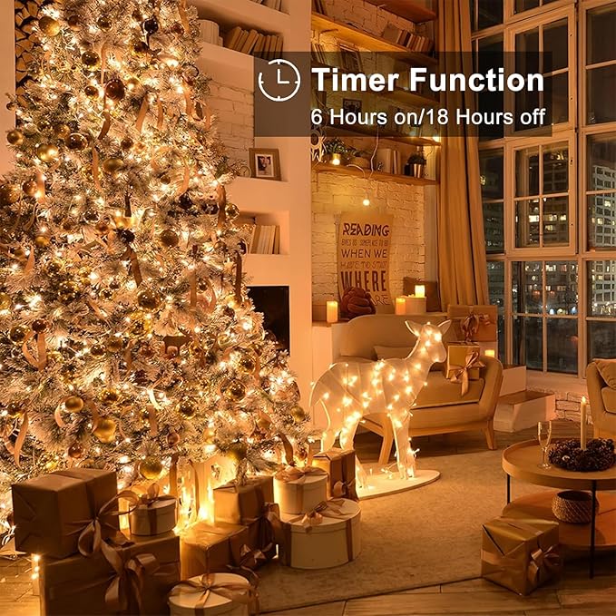 Upgraded 4Pack 280Ft 800 LED Fairy Lights Battery Operated with Remote & Timer, Waterproof Christmas String Lights Outdoor Indoor, Battery Twinkle Lights for Bedroom, Xmas, Parties, Tree, Garden Decor