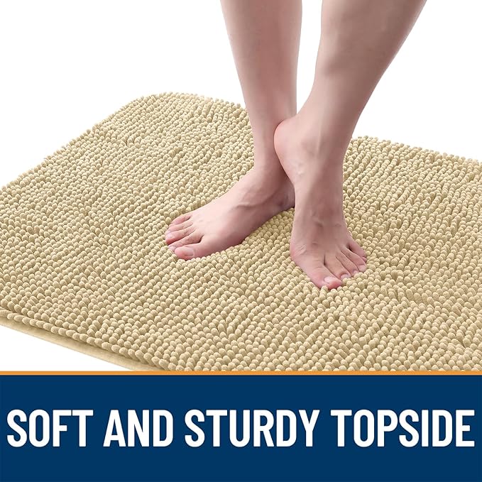 OLANLY Dog Door Mat for Muddy Paws 70x32, Absorbs Moisture and Dirt, Absorbent Non-Slip Washable Doormat, Quick Dry Chenille Mud Mat for Dogs, Entry Indoor Entryway Carpet for Inside Floor, Sand