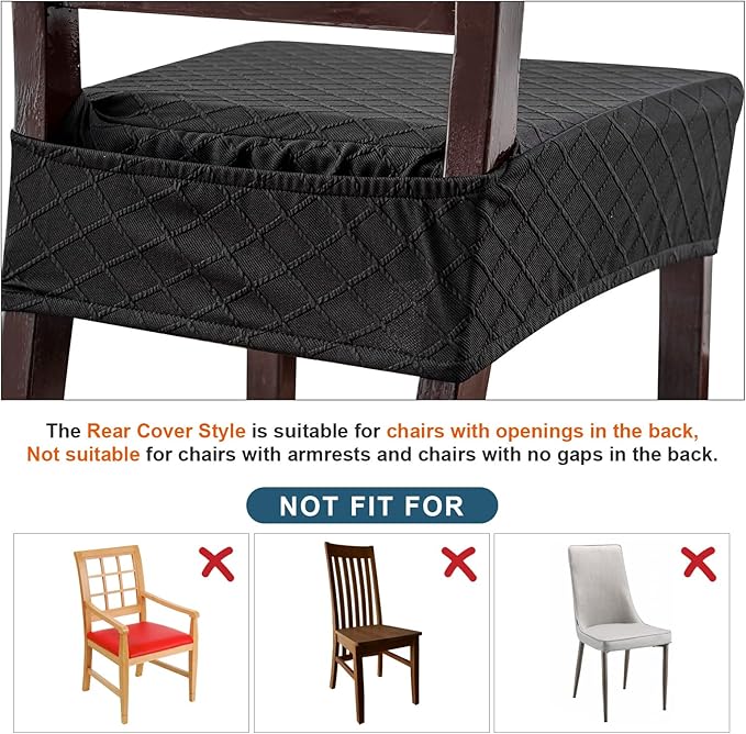 Genina Waterproof Seat Covers for Chairs Seat Covers for Dining Room Chair Slipcovers Kitchen Chair Covers Dining Chair Covers