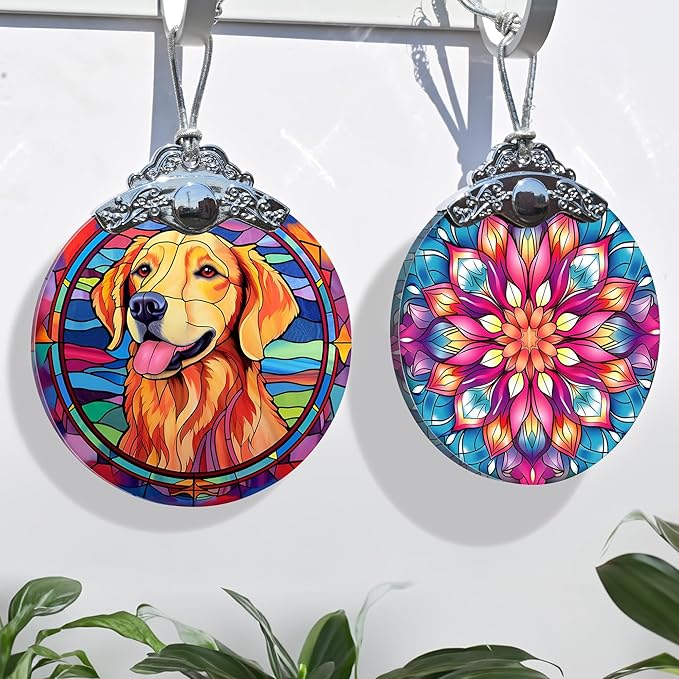 Golden Retriever Glass Ornament, Christmas Decor, Holiday Decorations and Xmas Gifts Ideas