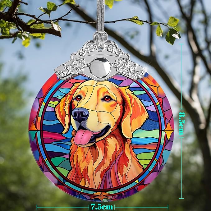 Golden Retriever Glass Ornament, Christmas Decor, Holiday Decorations and Xmas Gifts Ideas