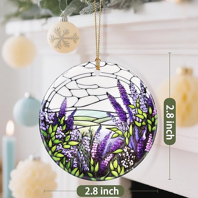 Lavender Christmas Tree Decorations, Christmas Ornaments, Keepsake Ornaments, Holiday Decor, Xmas Gifts, Gifts for Flower Lovers & Plant Lovers