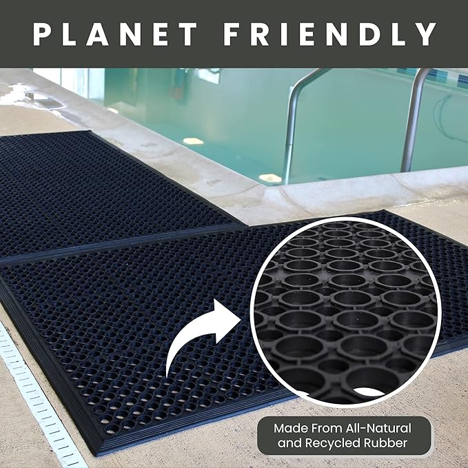 Envelor Anti Fatigue Mat 2 Pack Rubber Floor Mats Door Mat Non Slip Drainage Mat for Entryway, Kitchen, Restaurant, Garage, Heavy Duty Use Doormat, Commercial Floor Mat Industrial 36 x 60 Inches