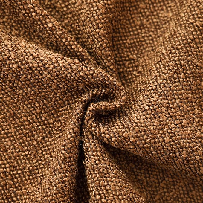 Foindtower Set of 2, Decorative Textured Boucle Throw Pillow Covers Accent Solid Pillow Cases Neutral Soft Cozy Couch Cushion Case for Chair Sofa Bedroom Living Room Home Decor 26x26 Inch Hazel Brown