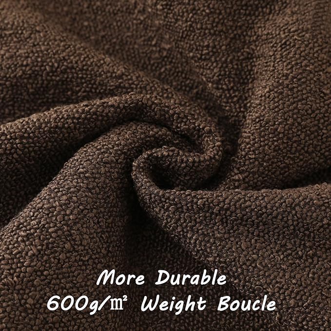 HAUSSY Set of 2 18x18 Decorative Throw Pillow Covers, Soft Cozy Textured Boucle Couch Cases, Home Decor for Couch Bed Living Room, Dark Coffee
